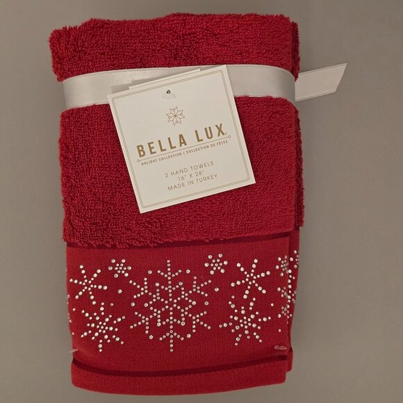 NWT Glitter Snowflake Hand Towels - Picture 1 of 4